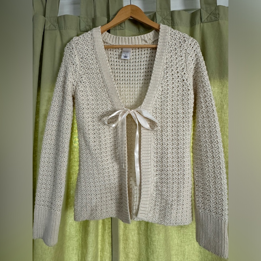 Vintage Old Navy Caridgan with Silk Ribbon